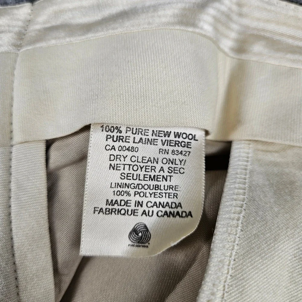 Ballin Mens 36 Grey Wool Pleated Dress Pants Cuffed Made in Canada Trousers